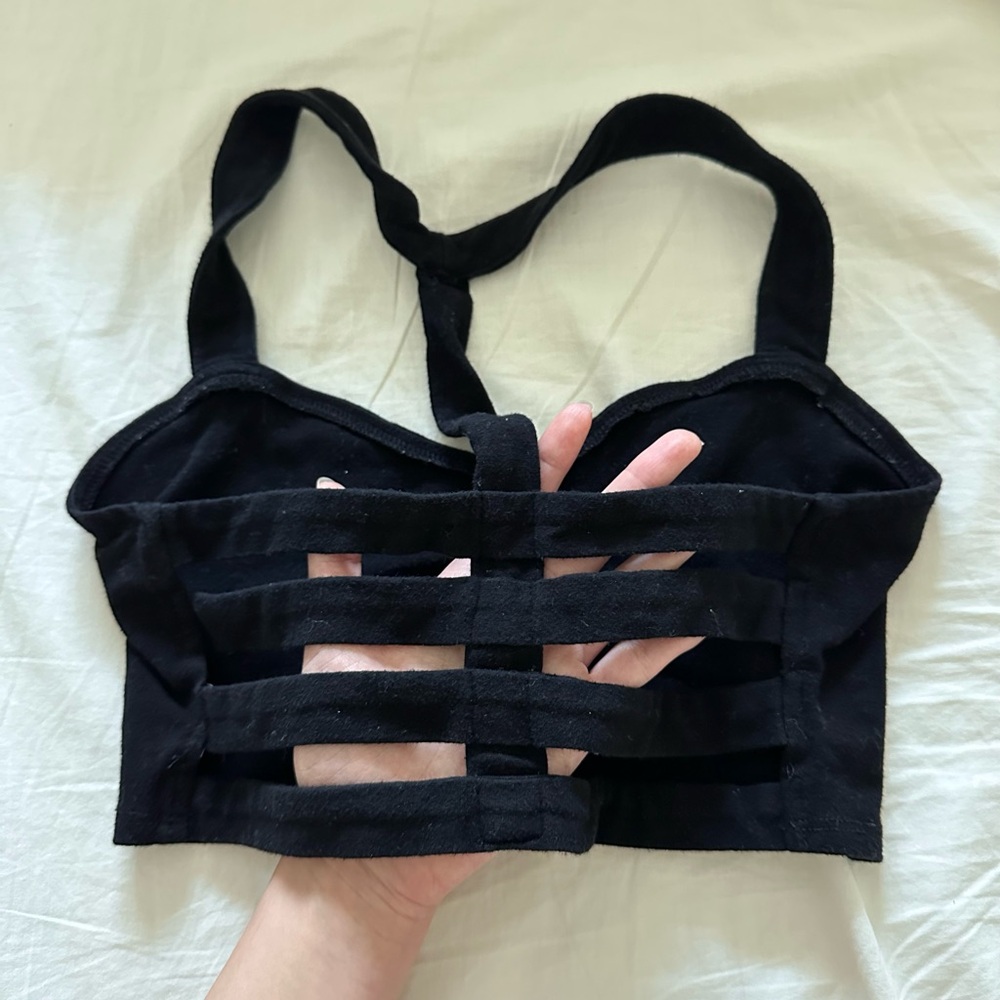 Brandy Melville black cage bralette